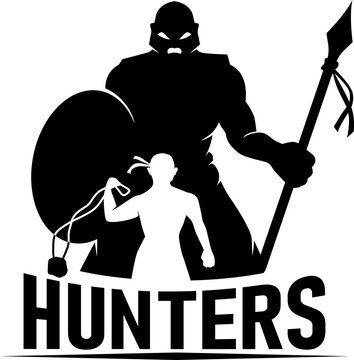 hunter man logo design vector