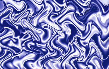 Illustration of gradient space blue and white 3D wavy satin fabric artistic texture