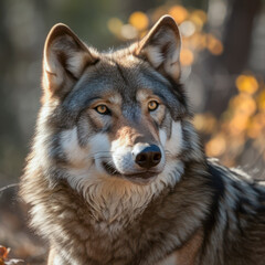 Fototapeta premium Portret wilka, Generative AI