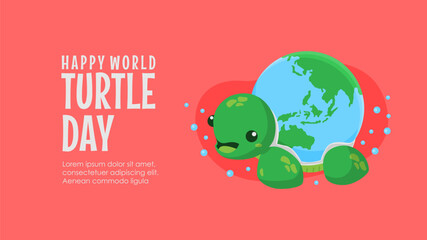 happy world turtle day background template