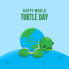happy world turtle day banner template