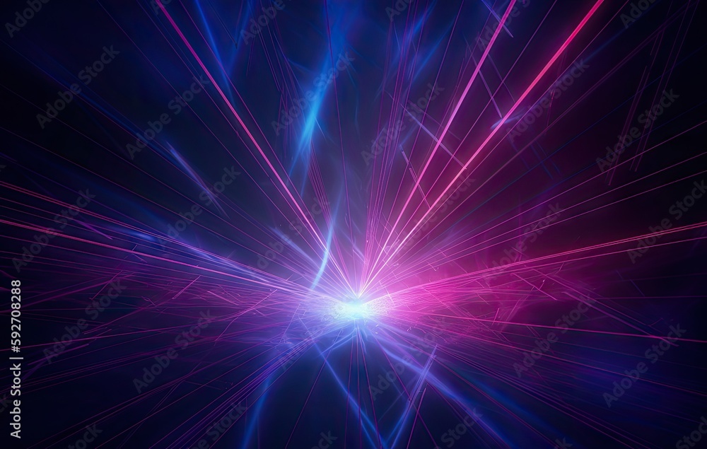 Poster abstract futuristic technology concept. neon hexagon tunnel modern background. fluorescent ultraviol