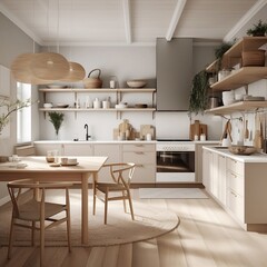 Modern kitchen interior, 4K