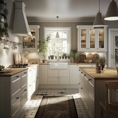 Fototapeta premium Modern kitchen interior, 4K