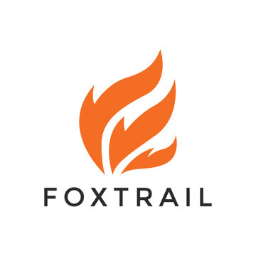 modern concept fox trails logo design