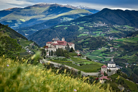 Sabiona Monastery is the spiritual cradle of Tyrol. Chiusa Klausen, Isarco Valley, South Tyrol, Italy.