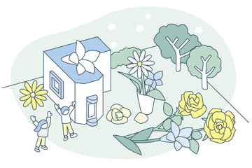 Naklejka premium Celebrating Special Occasions with Flowers: Bringing Joy to Loved Ones.