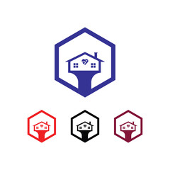 Lovely house vector logo template design . Medical icon