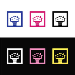 Colorful house vector logo template design