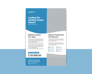 Obraz premium Modern Creative Real estate Flyer Design Template. Professional home sale flyer design template.Real Estate Flyer Template Design .Dream home poster, Elegant home for sale.