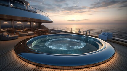 Luxury Super Yacht. Generative AI
