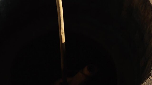Ancient Georgian traditional Qvevri wine-making method . 