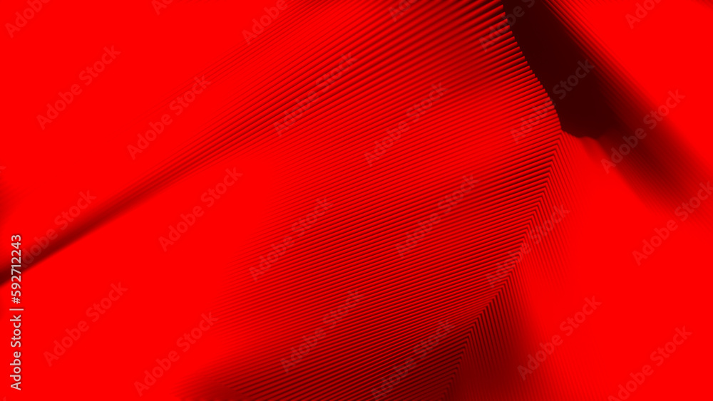 Aufkleber contrast red geometric metal shapes high tech digital backdrop - abstract 3d rendering