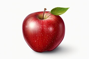 young, ripe red apple, isolated on white. Generative AI