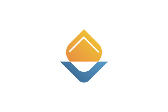 V wordmark logo concept, unique business icon 