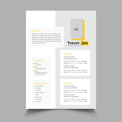 Fototapeta premium Professional Resume cv Layout template