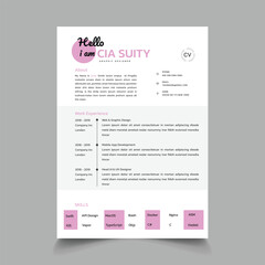 Professional Resume cv Layout template