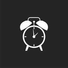 Clock icon illustration,  isolated on black background 