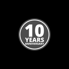 10 Year Anniversary icon  isolated on black background