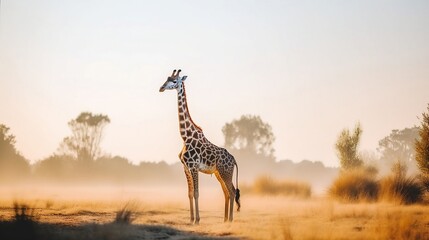 A Giraffe in a South African park, ai generated