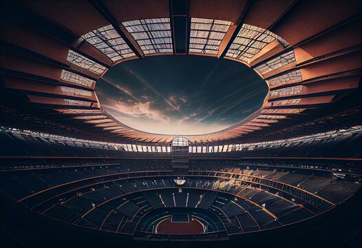 Fussball Stadion. Generative AI