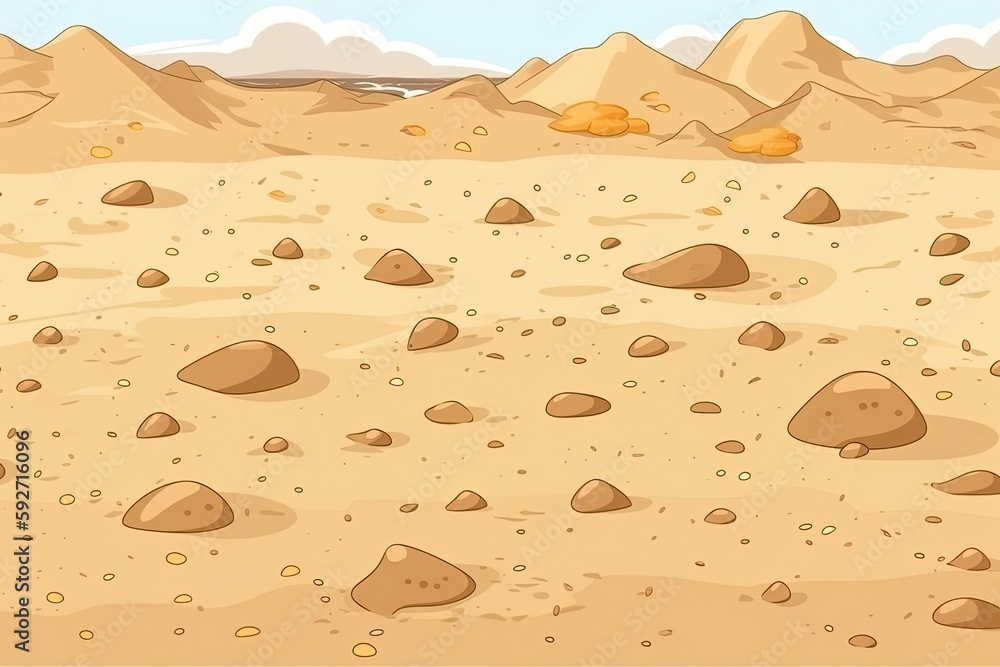 Poster sand texture for the backdrop. brown desert pattern taken from a tropical beach. generative ai