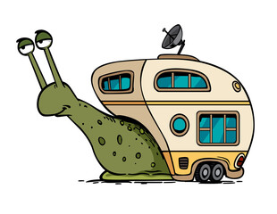 cartoon snail trailer motorhome