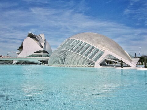 Architect Santiago Calatrava. Hemisferic and Queen Sofia Arts Palace. City of Arts and Scienses. Valencia. Spain.