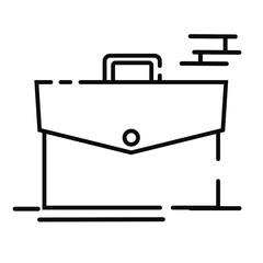 Isolated outline of suitcase Office supply icon Vector