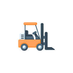 forklift vector icon. transportation and vehicle icon flat style. perfect use for icon, logo, illustration, website, and more. icon design color style