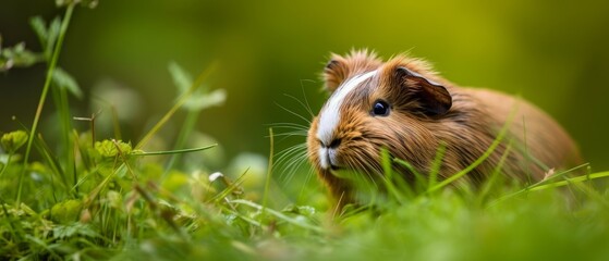 Cute and adorable guinea pig. Generative AI - obrazy, fototapety, plakaty