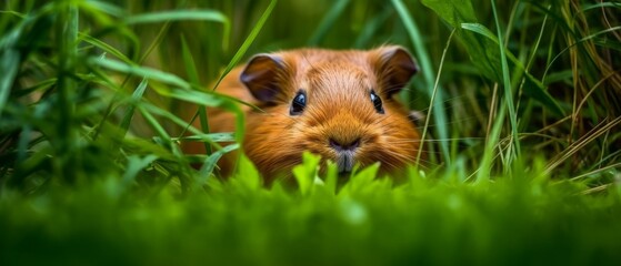 Naklejka na ściany i meble Cute and adorable guinea pig. Generative AI