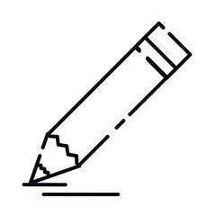 Isolated outline of pencil Office supply icon Vector