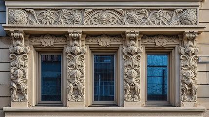 Obraz premium Stone carving decor. Generative Ai