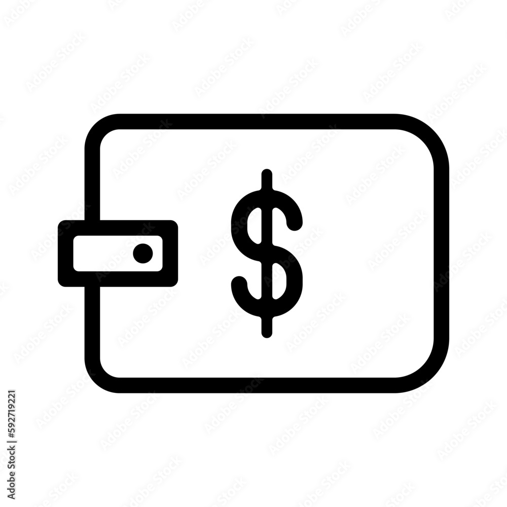 Poster wallet vector. saving money concept icon. dollar icon in wallet vector. wallet simple icon.
