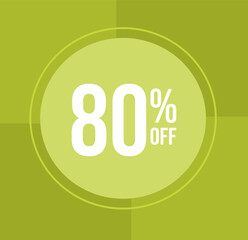 80 percent off Discount for big sales with balloon on  green background