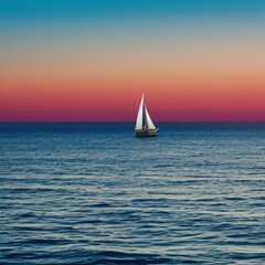 Fototapeta premium Sunset Over The Ocean - generative AI