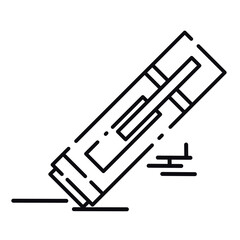 Isolated outline of highlighter pen Office supply icon Vector