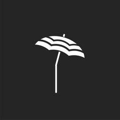 Beach umbrella icon isolated on black background