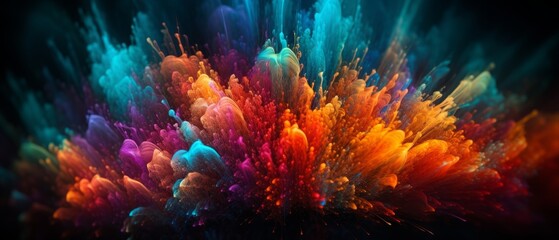 Obraz na płótnie Canvas Bright, pulsating colors, dynamic shades. Generative AI