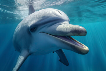 Dolphin close up. Generative AI.