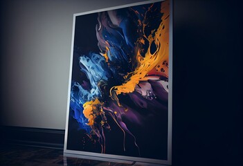 Abstract painting poster. Background for a painter exhibition. Generative AI