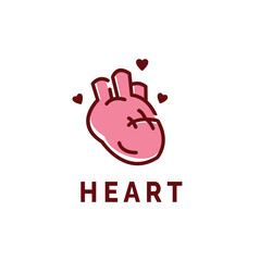 healthy cute heart logo vector icon illustration