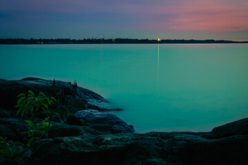 Sunset in texas lake
