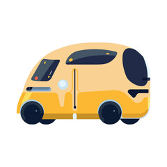 Yellow autonomous vehicle car