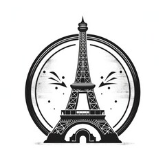 Illustration of the iconic Eiffel Tower in Paris, Generative AI
