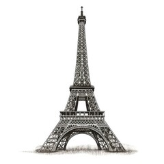 Fototapeta na wymiar Illustration of the iconic Eiffel Tower in Paris, France