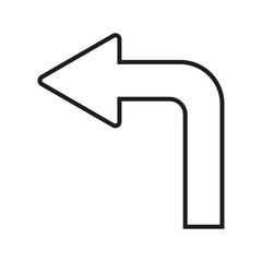 Direction, arrow outline icon. Line art vector.