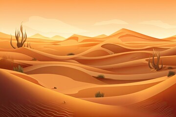 Fototapeta na wymiar Background: void of sand desert. Generative AI