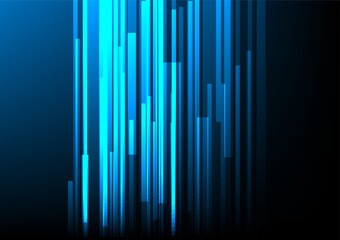 Obraz premium Speed light movement technology hitech modern background. Automotive banner. Blue background futuristic. Wireless data transmission, high speed internet